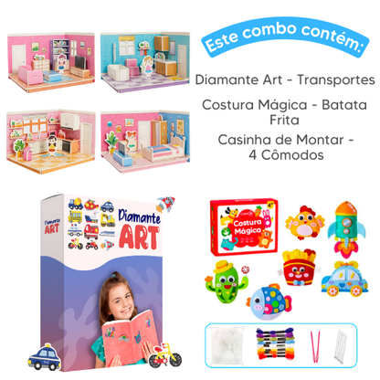 Combo Queridinhos - Costura Mágica + Diamante Art + Casinha de Montar