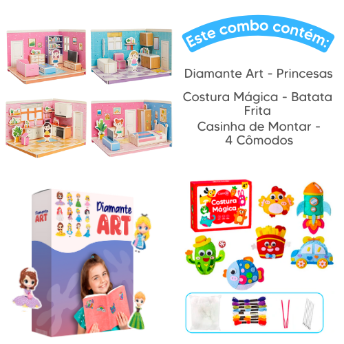 Combo Queridinhos - Costura Mágica + Diamante Art + Casinha de Montar