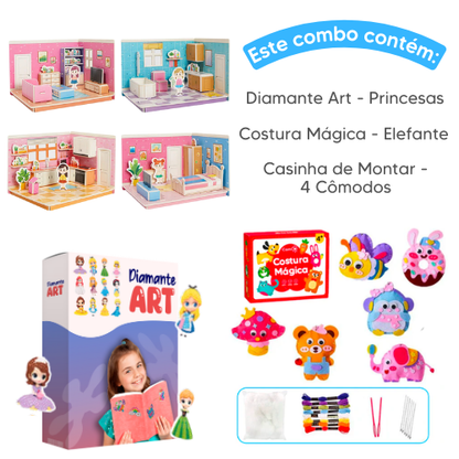 Combo Queridinhos - Costura Mágica + Diamante Art + Casinha de Montar