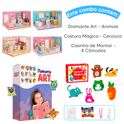 Combo Queridinhos - Costura Mágica + Diamante Art + Casinha de Montar