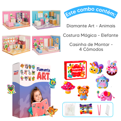 Combo Queridinhos - Costura Mágica + Diamante Art + Casinha de Montar