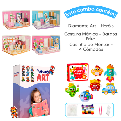 Combo Queridinhos - Costura Mágica + Diamante Art + Casinha de Montar