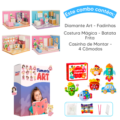 Combo Queridinhos - Costura Mágica + Diamante Art + Casinha de Montar