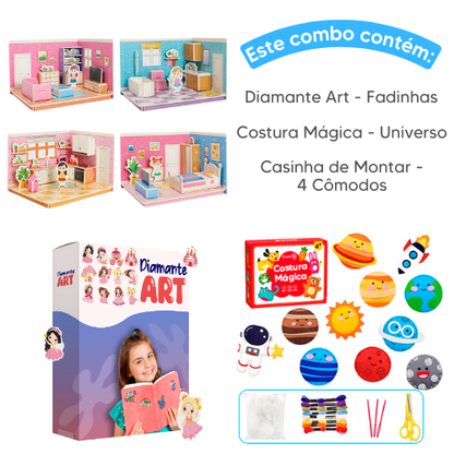 Combo Queridinhos - Costura Mágica + Diamante Art + Casinha de Montar