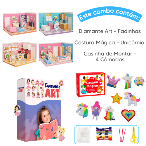 Combo Queridinhos - Costura Mágica + Diamante Art + Casinha de Montar