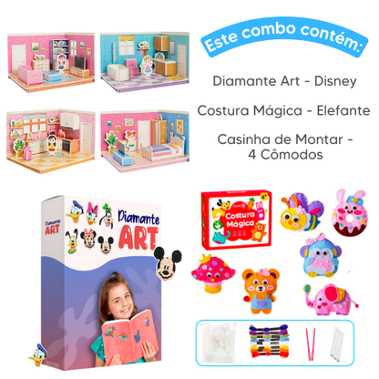 Combo Queridinhos - Costura Mágica + Diamante Art + Casinha de Montar