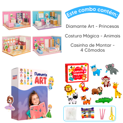 Combo Queridinhos - Costura Mágica + Diamante Art + Casinha de Montar