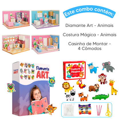 Combo Queridinhos - Costura Mágica + Diamante Art + Casinha de Montar