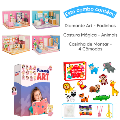 Combo Queridinhos - Costura Mágica + Diamante Art + Casinha de Montar