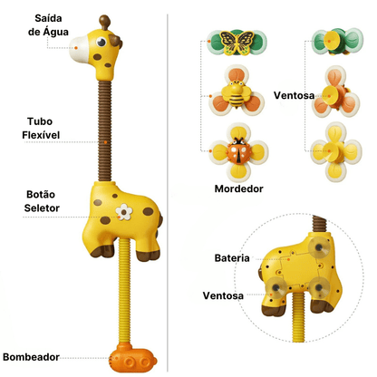 Chuveirinho Girafa – Diversão e Estímulo na Hora do Banho! 🦒🚿