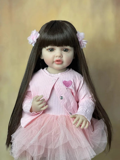 Boneca Bebê Reborn Betina Tule | Cabelo Castanho