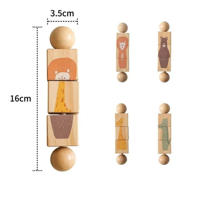 Brinquedo Educativo Blocos Giratórios de Madeira Montessori