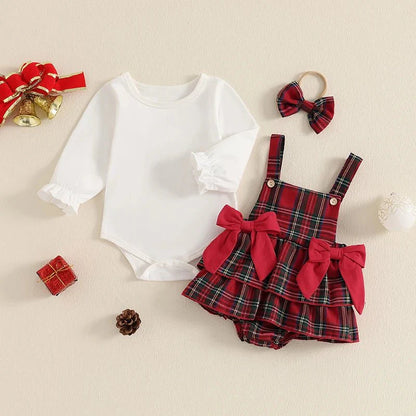 Conjunto Body Xadrez Natal | 0 - 18 Meses - Betina Baby