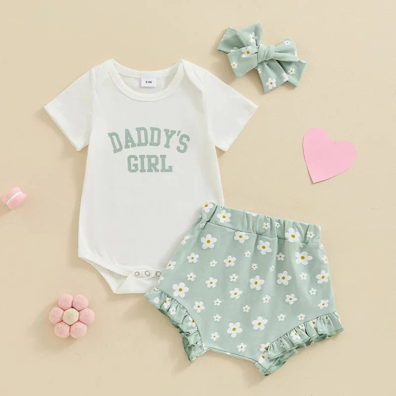 Conjunto Floral Manguinha + Laço | 0-18 Meses