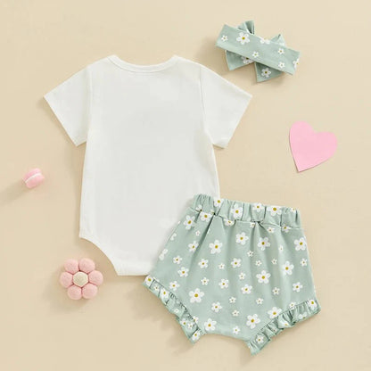 Conjunto Floral Manguinha + Laço | 0-18 Meses