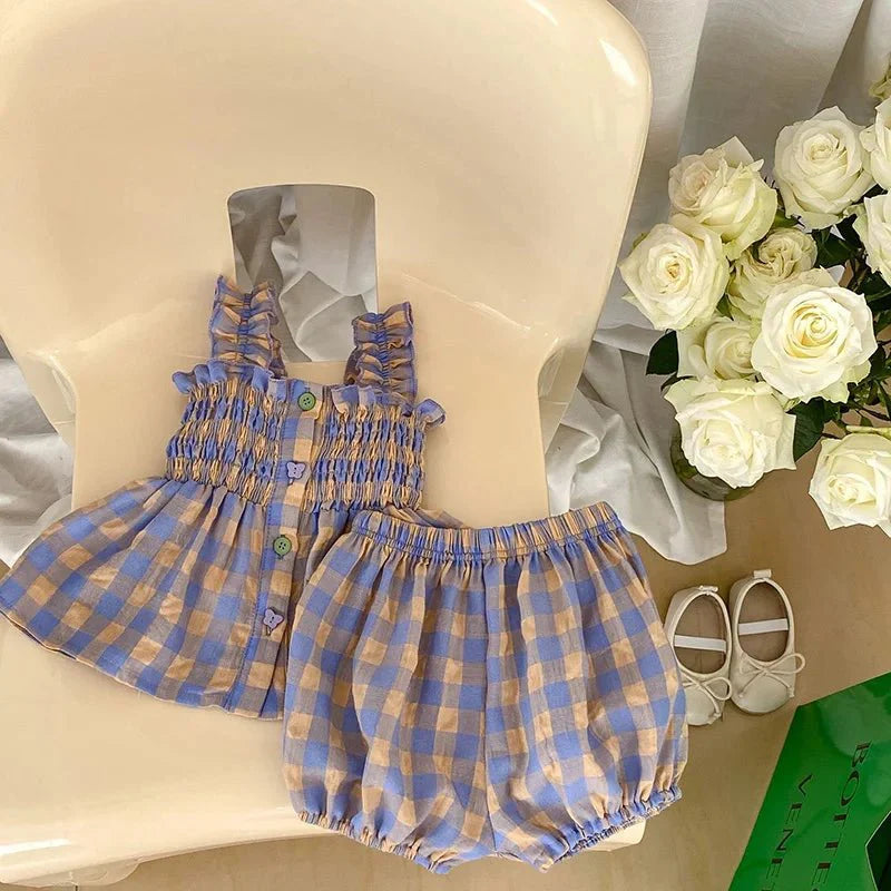 Conjunto Shortinho Xadrez | 0-2 Anos