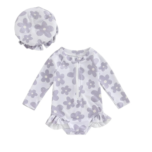 Maiô Cute Tons Pastel + Chapéu | 6 - 3 Anos - Betina Baby