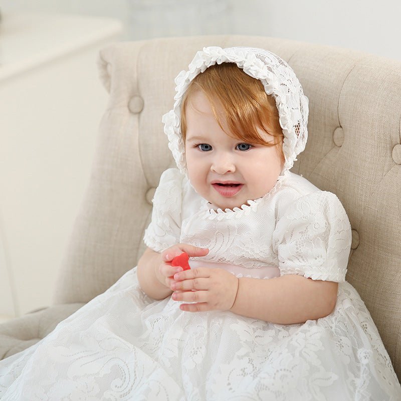 Vestido Batizado Longo Tule | 0 - 24 Meses - Betina Baby