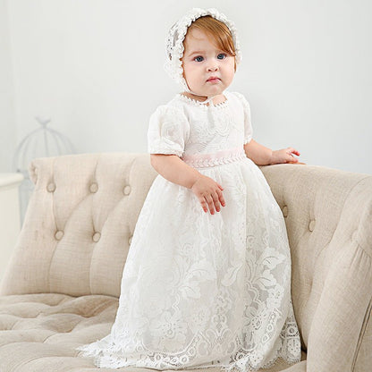 Vestido Batizado Longo Tule | 0-24 Meses