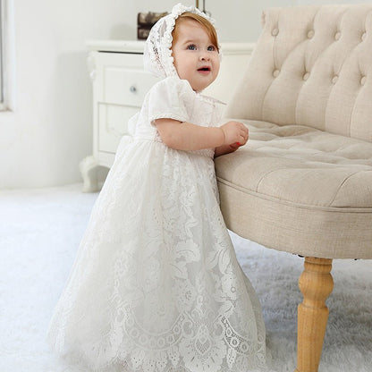 Vestido Batizado Longo Tule | 0-24 Meses