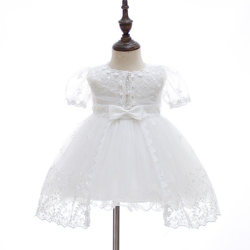 Vestido Batizado Renda Tule | 0 - 24 Meses - Betina Baby