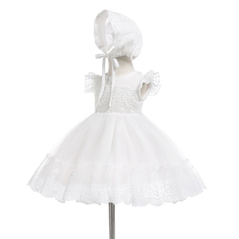 Vestido Batizado Tule + Touca | 0-24 Meses