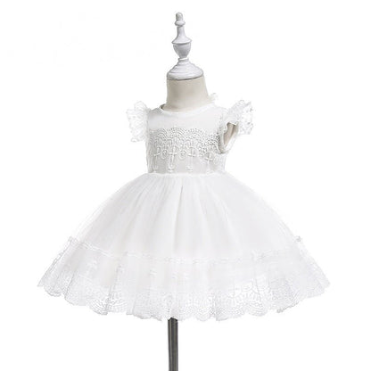 Vestido Batizado Tule + Touca | 0 - 24 Meses - Betina Baby