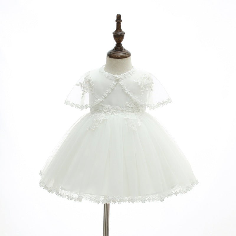 Vestido Batizado Tule + Touca | 0-24 Meses