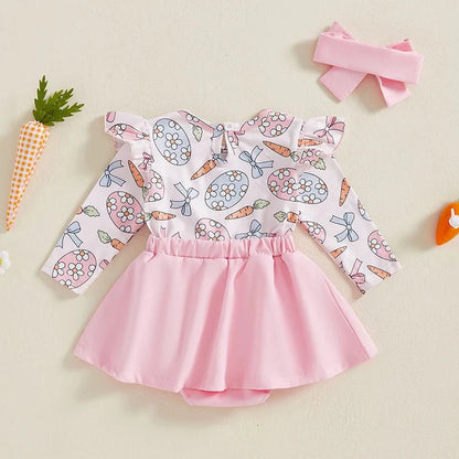 Vestido Coelhinho 3D + Laço | 0-18 Meses