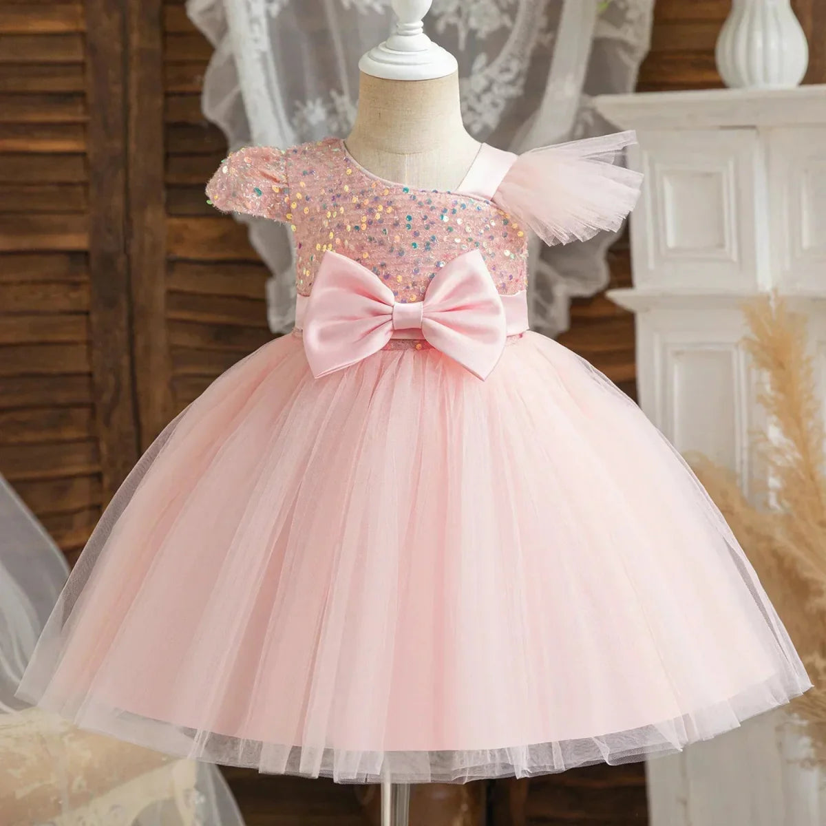 Vestido de Festa Glitter Tule | 9M - 3 Anos - Betina Baby