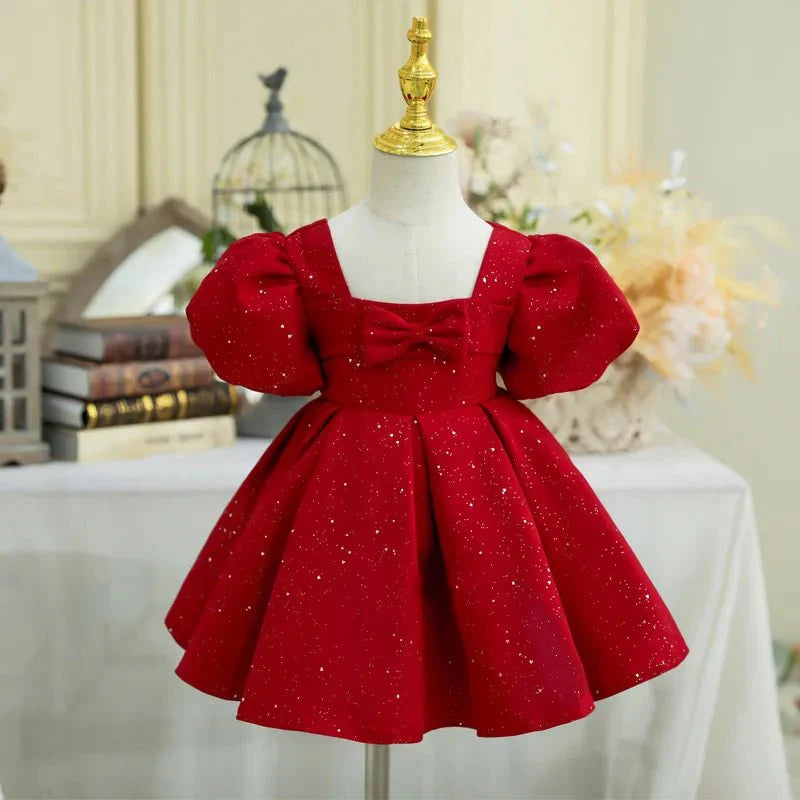 Vestido de Festa Princesa Vermelho Brilhoso | 0-3 Anos - Betina Baby