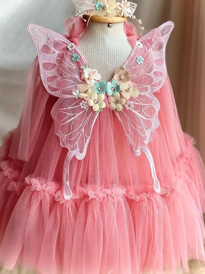 Vestido de Festa Tule Jardim Encantado Asinha Luxo | 6M-6 Anos