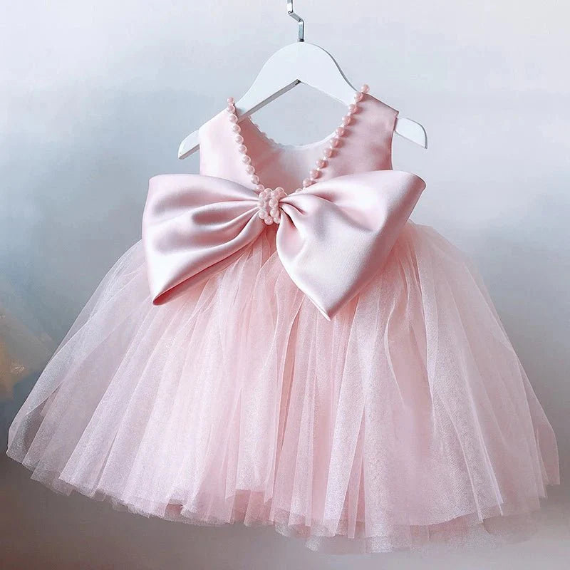 Vestido de Festa Tule Maxi Laço | 9M-3 Anos