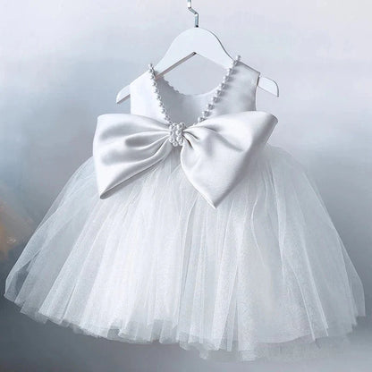 Vestido de Festa Tule Maxi Laço | 9M-3 Anos