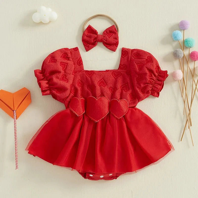 Vestido Love 3D + Laço | 0 - 18 Meses - Betina Baby