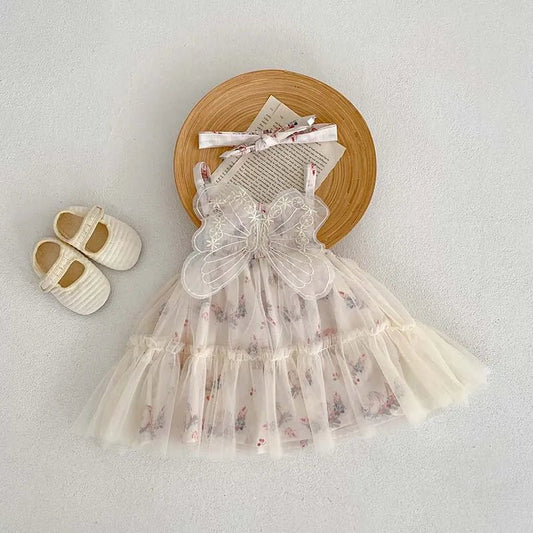 Vestido Tule Asinha Flores | 0-24 Meses