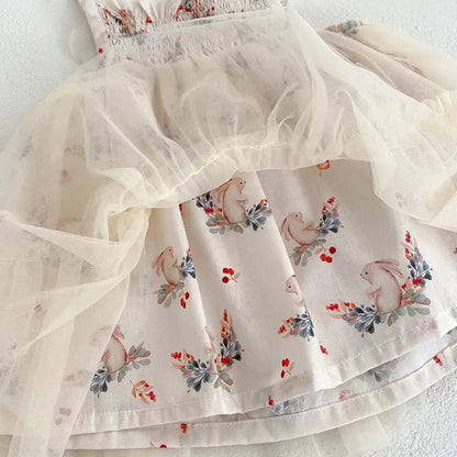 Vestido Tule Asinha Flores | 0-24 Meses