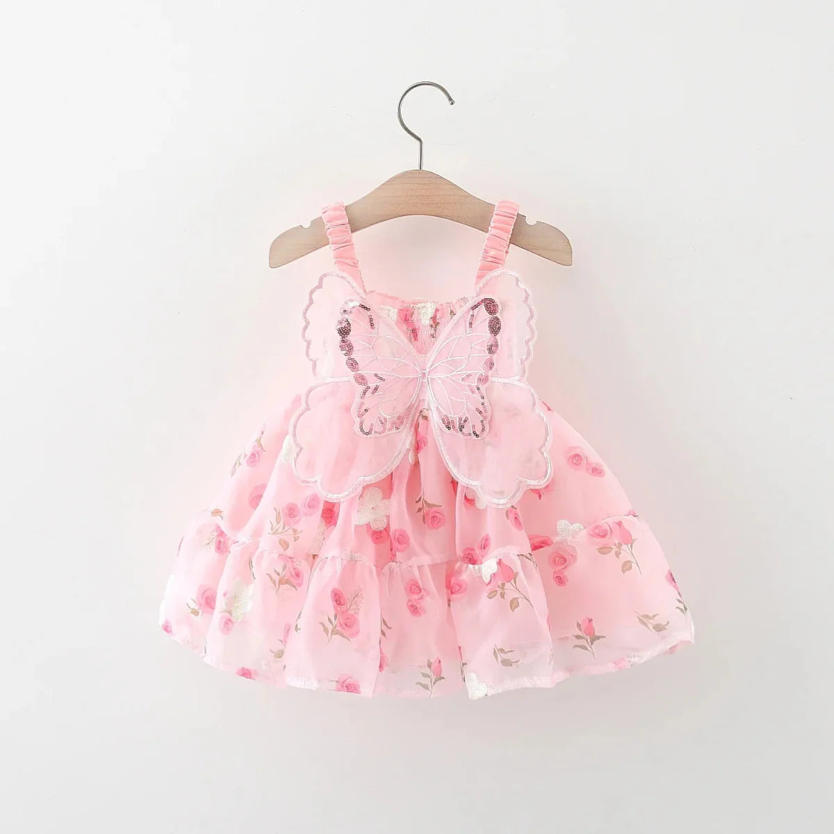 Vestido Tule Asinha Flores Pink | 9M - 3 Anos - Betina Baby