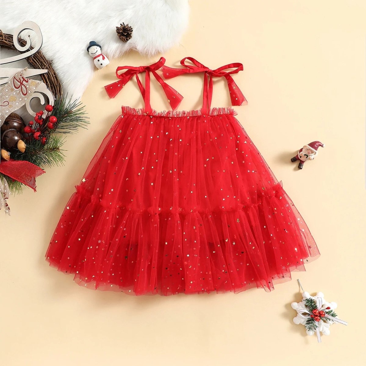 Vestido Tule Brilhoso | 6M-4 Anos