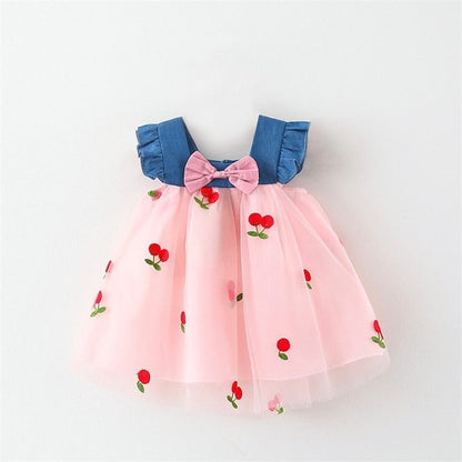 Vestido Tule Cereja | 6 - 3 Anos - Betina Baby