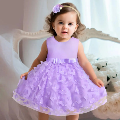 Vestido Tule de Festa Borboleta 3D | 0 - 18 Meses - Betina Baby