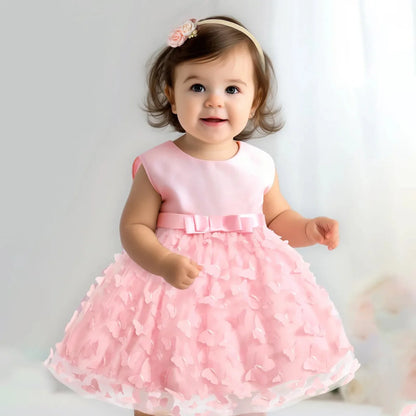 Vestido Tule de Festa Borboleta 3D | 0 - 18 Meses - Betina Baby