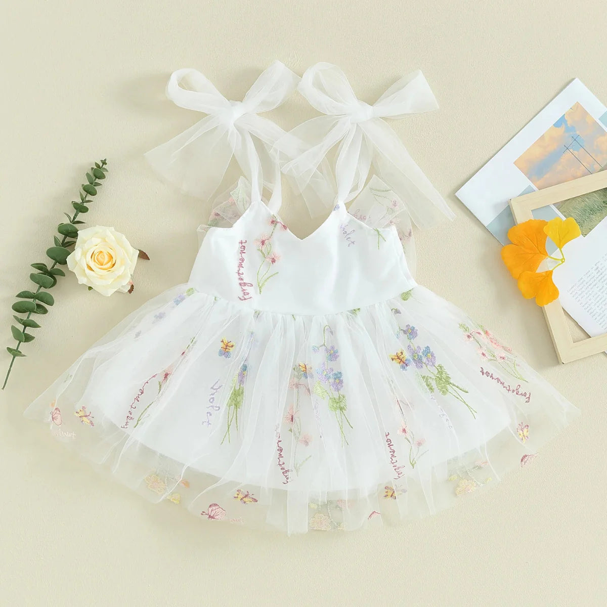 Vestido Tule Jardim Encantado Laço | 6M-3 Anos - Betina Baby