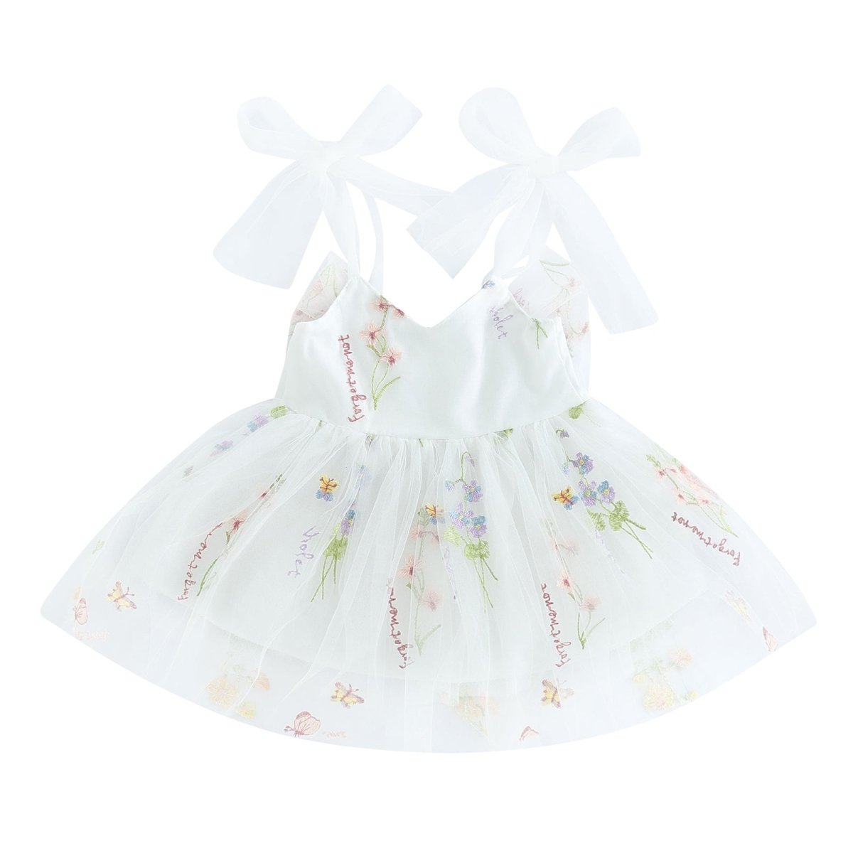 Vestido Tule Jardim Encantado Laço | 6M-3 Anos