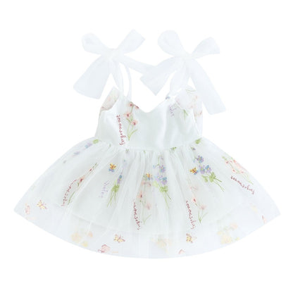 Vestido Tule Jardim Encantado Laço | 6M-3 Anos