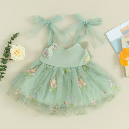 Vestido Tule Jardim Encantado Laço | 6M-3 Anos - Betina Baby