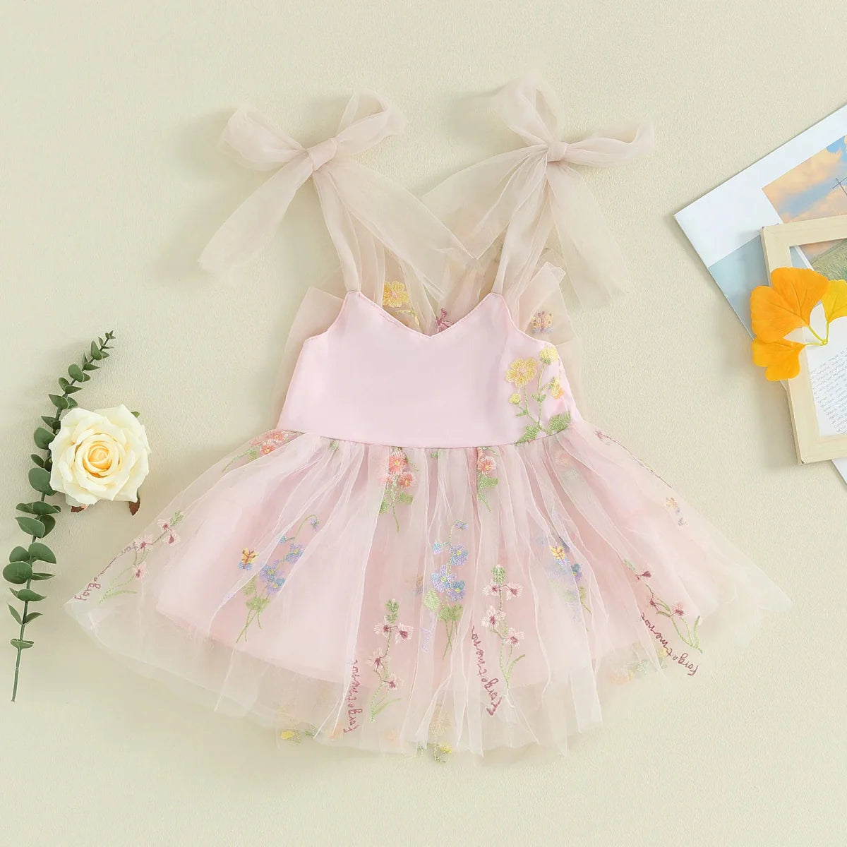 Vestido Tule Jardim Encantado Laço | 6M-3 Anos - Betina Baby