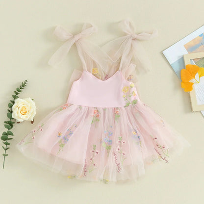 Vestido Tule Jardim Encantado Laço | 6M-3 Anos - Betina Baby