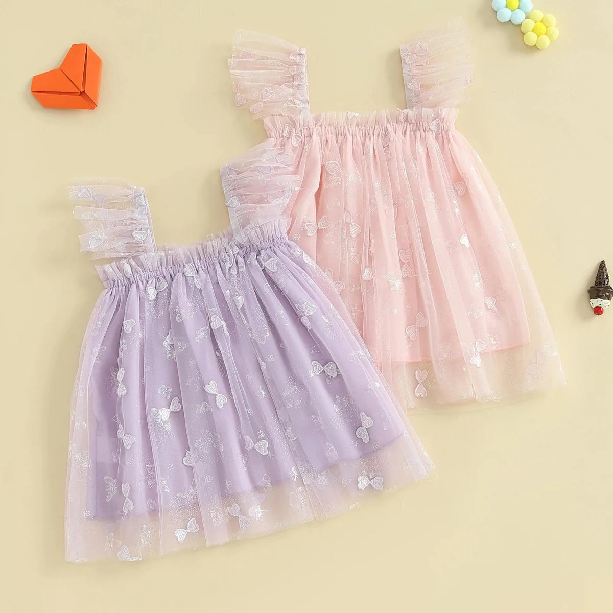 Vestido Tule Lacinhos | 6M-4 Anos