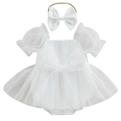 Vestido Tule + Laço | 0-24 Meses - Betina Baby